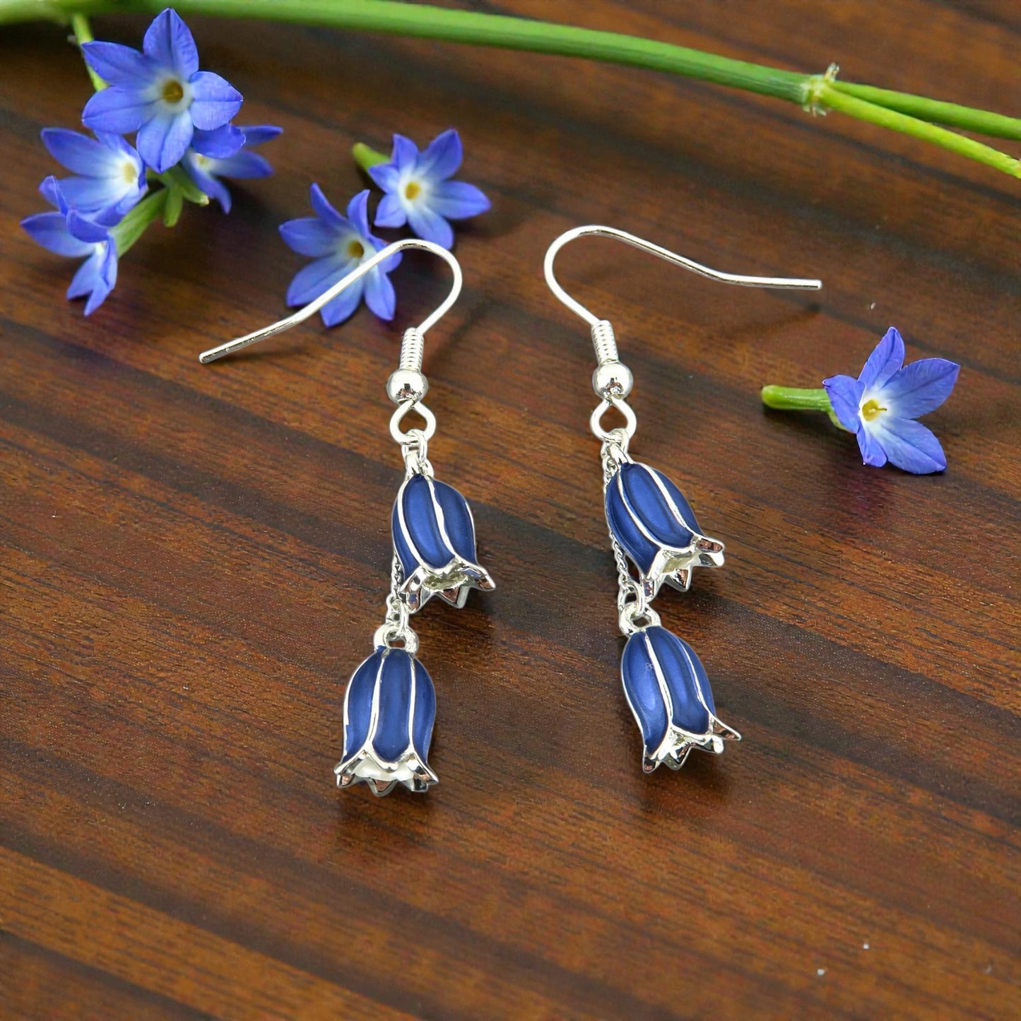 A Bluebell Drop Earrings available to buy from Fig and Rose Home.
