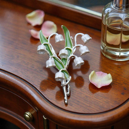 A Lily Of The Valley Brooch available to buy from Fig and Rose Home.