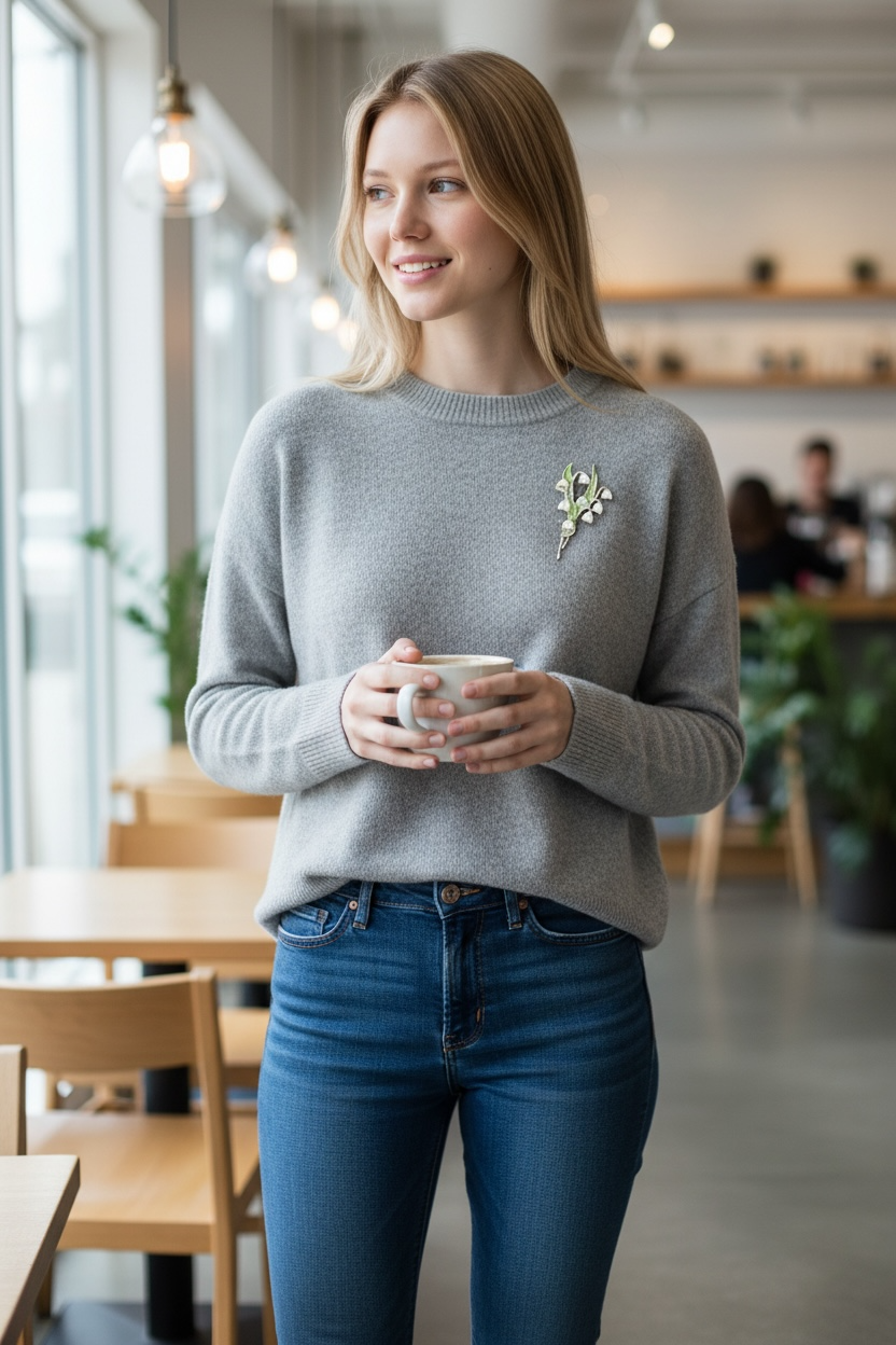 A Lily Of The Valley Brooch available to buy from Fig and Rose Home.