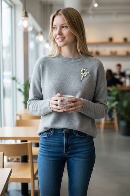 A Lily Of The Valley Brooch available to buy from Fig and Rose Home.