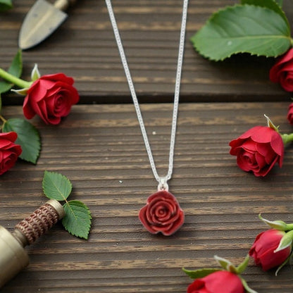 A Red Rose Necklace available to buy from Fig and Rose Home.