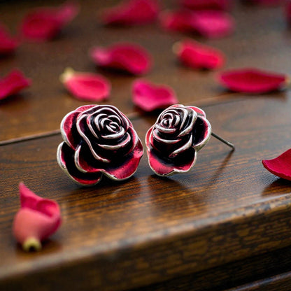 A Red Rose Stud Earrings available to buy from Fig and Rose Home.