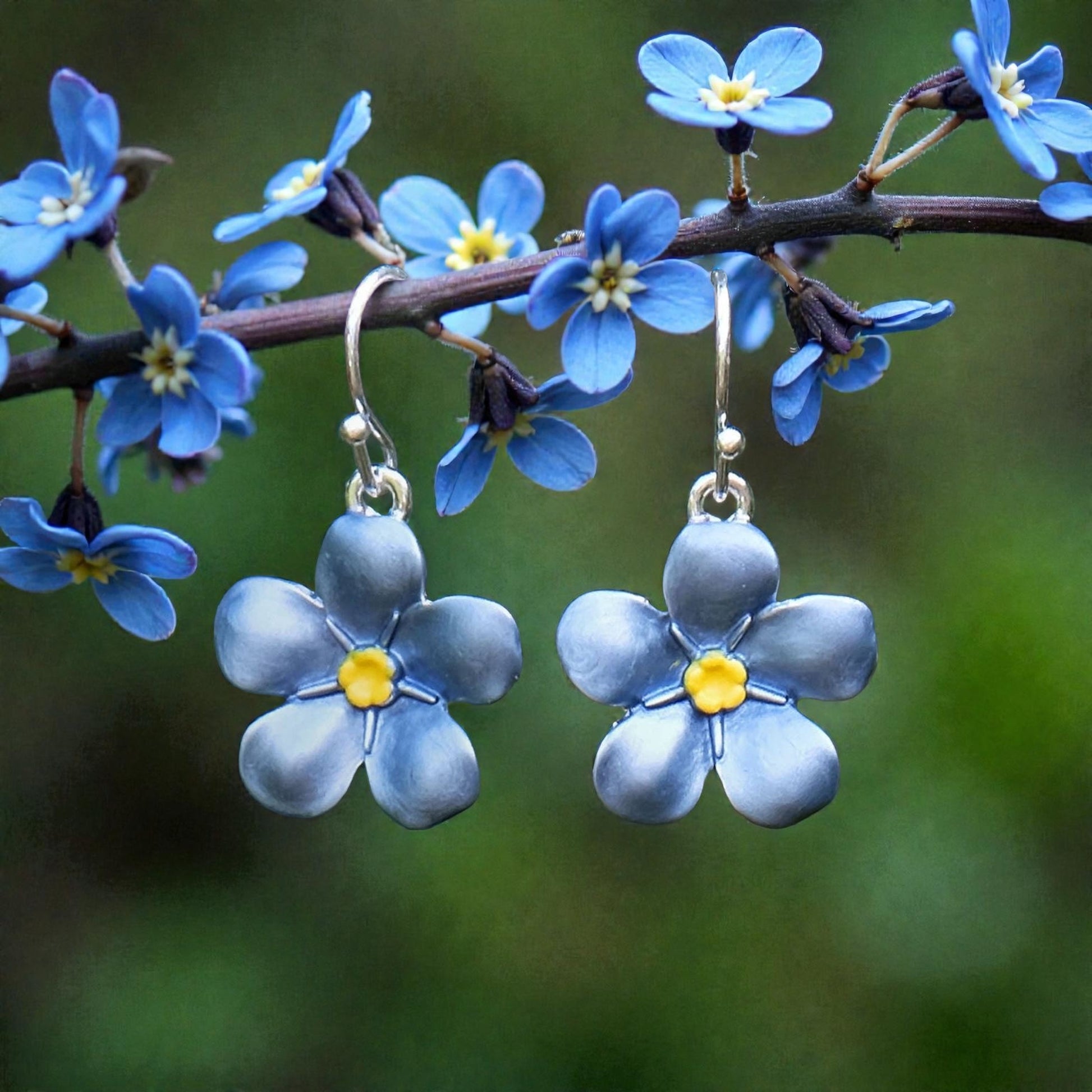 A Forget Me Not Dangly Earrings available to buy from Fig and Rose Home.