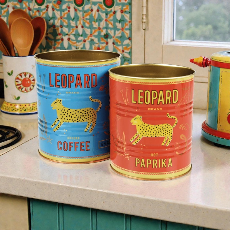Leopard Retro Storage Tins