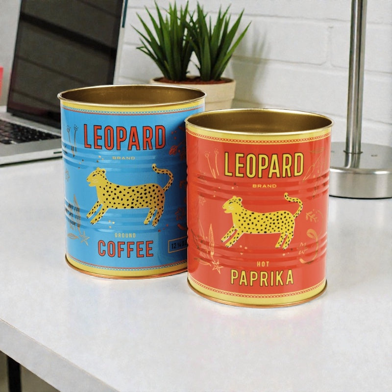 Leopard Retro Storage Tins