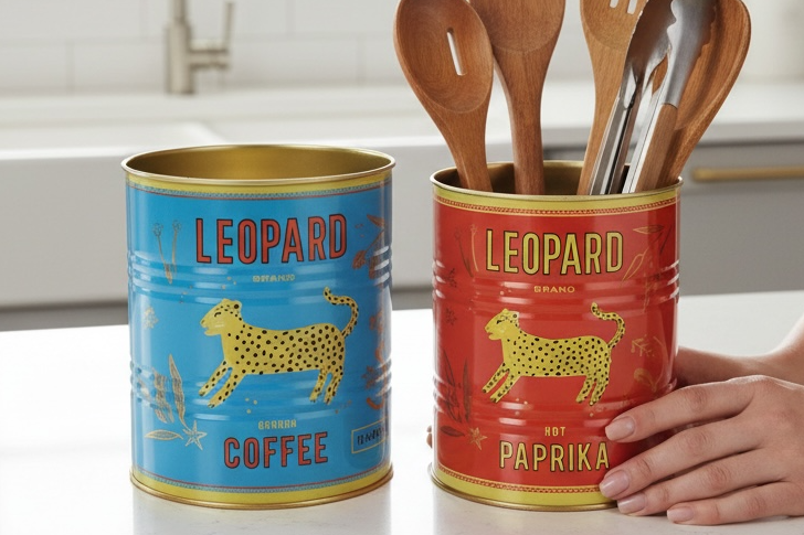 Leopard Retro Storage Tins