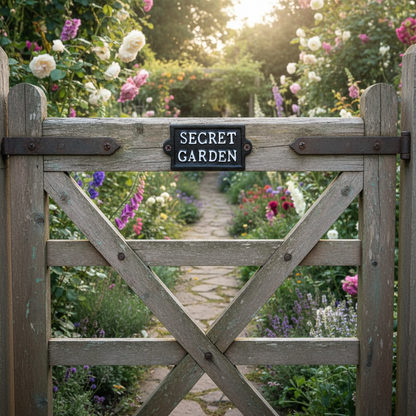 Cast Iron Secret Garden Sign