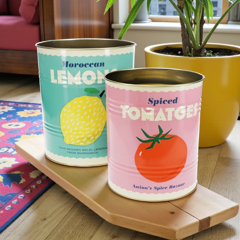 Lemon & Tomato Retro Storage Tins
