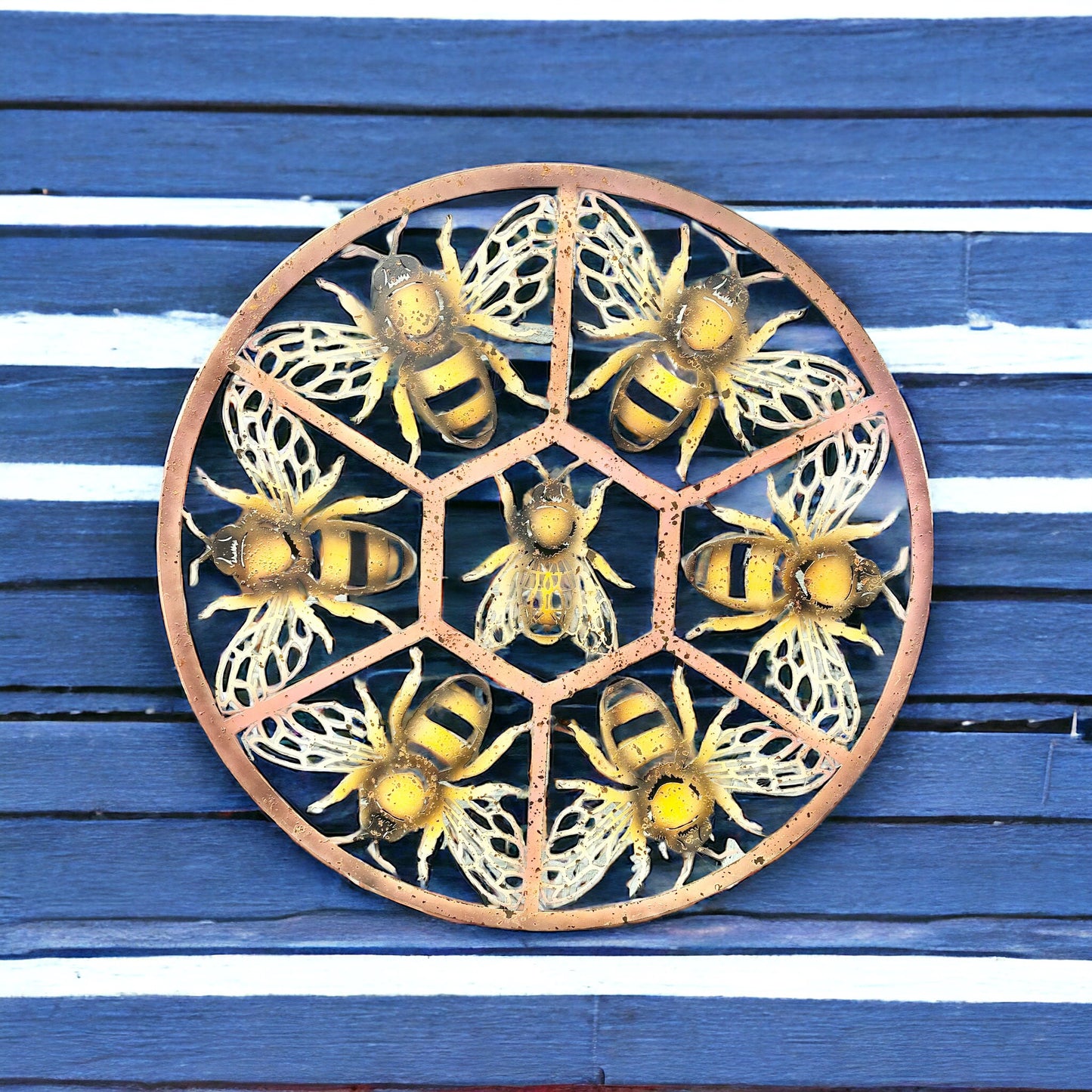 Bee Plaque | Garden Art | Garden Decor | Bee Art