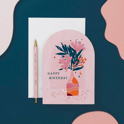 A Vase Birthday Card available to buy from Fig and Rose Home.
