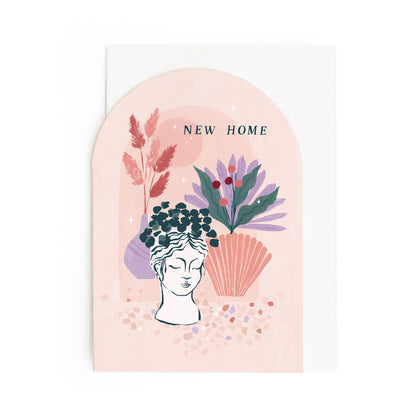 A Dried Flowers New Home Card available to buy from Fig and Rose Home.