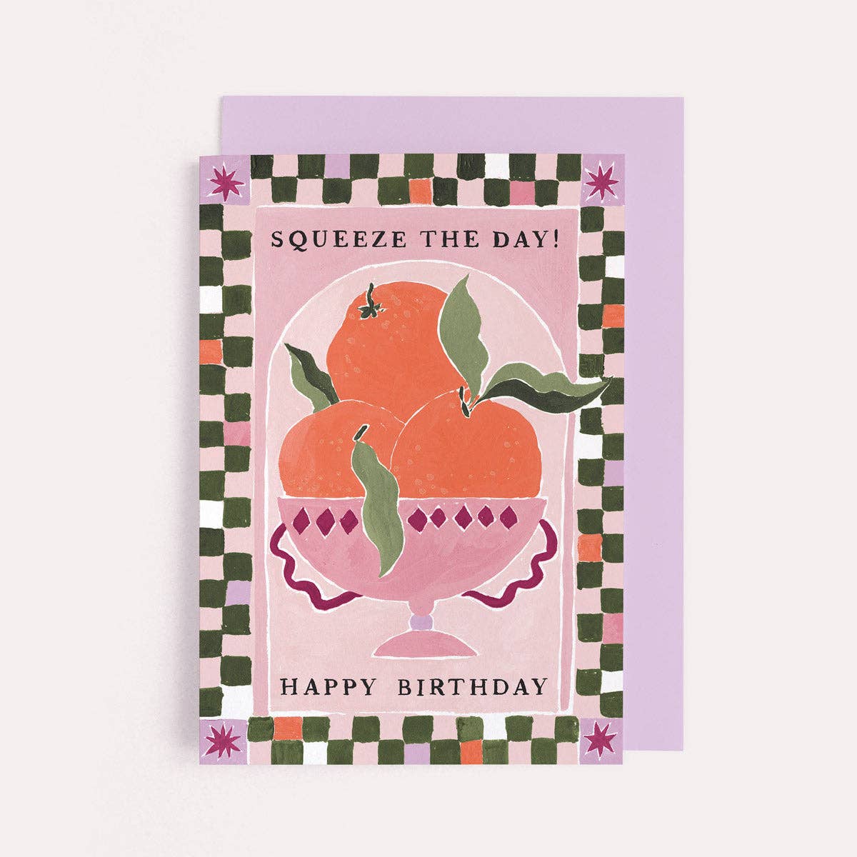 A Squeeze The Day Oranges Card available to buy from Fig and Rose Home.