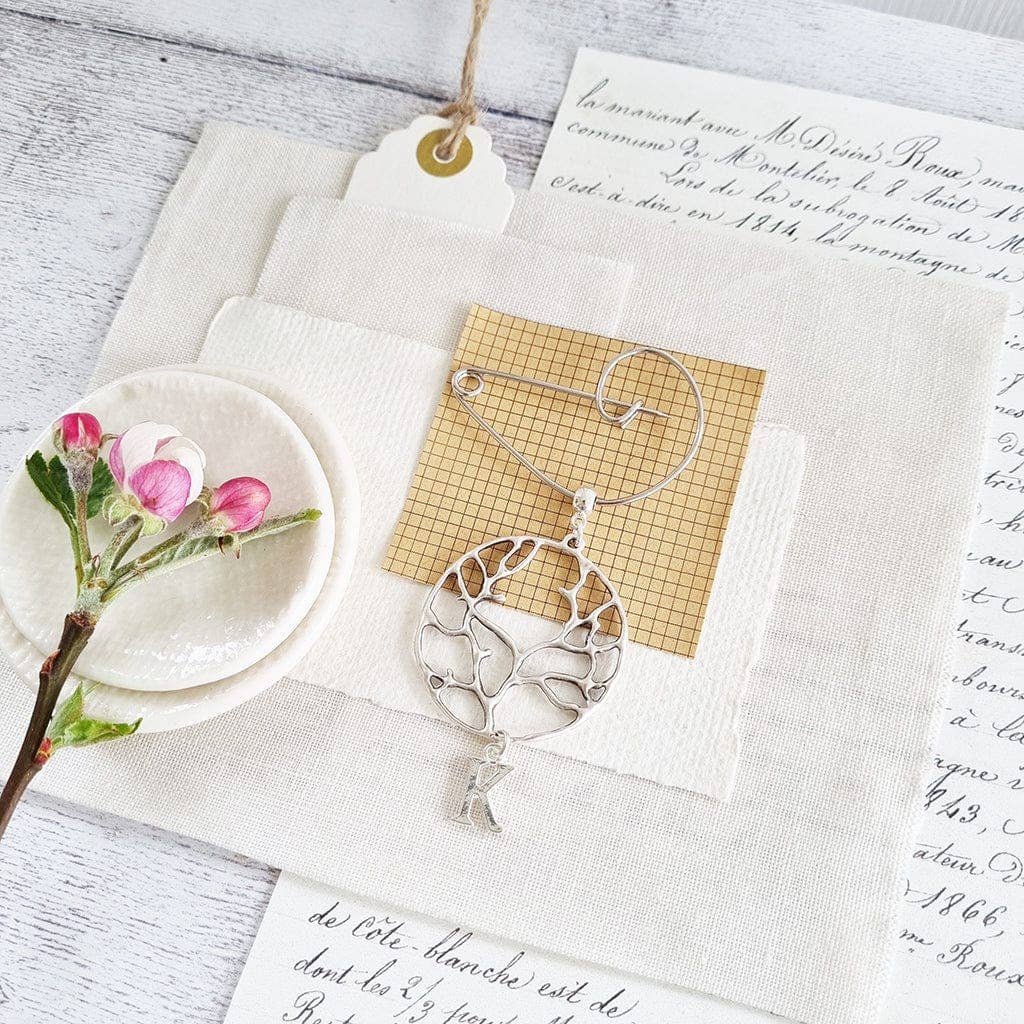 A Tree of Life Brooch available to buy from Fig and Rose Home.