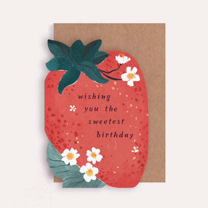 A Sweet Strawberry Birthday Card available to buy from Fig and Rose Home.