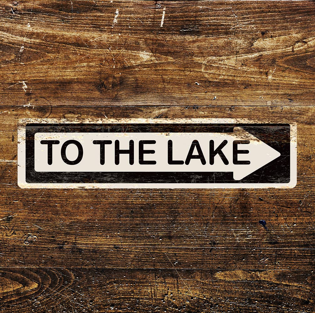 A To the Lake Metal Sign available to buy from Fig and Rose Home.