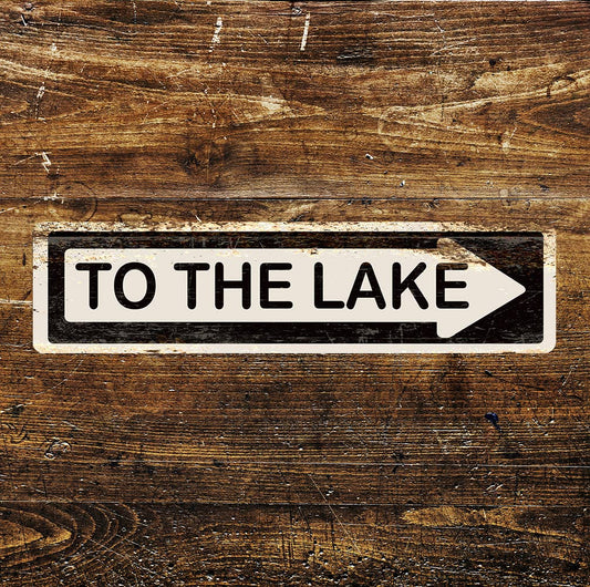 A To the Lake Metal Sign available to buy from Fig and Rose Home.