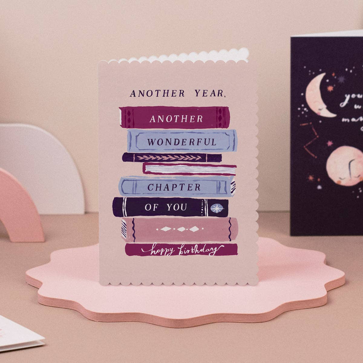A Bookish Birthday Card available to buy from Fig and Rose Home.