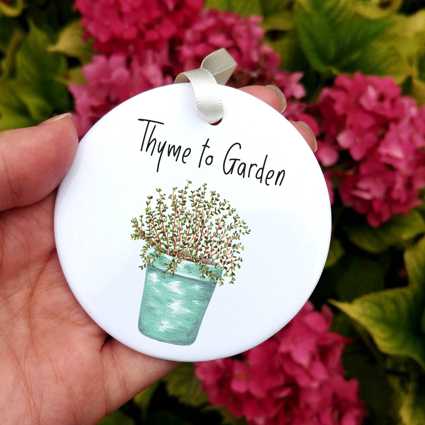 A Thyme to Garden Ceramic Decoration available to buy from Fig and Rose Home.