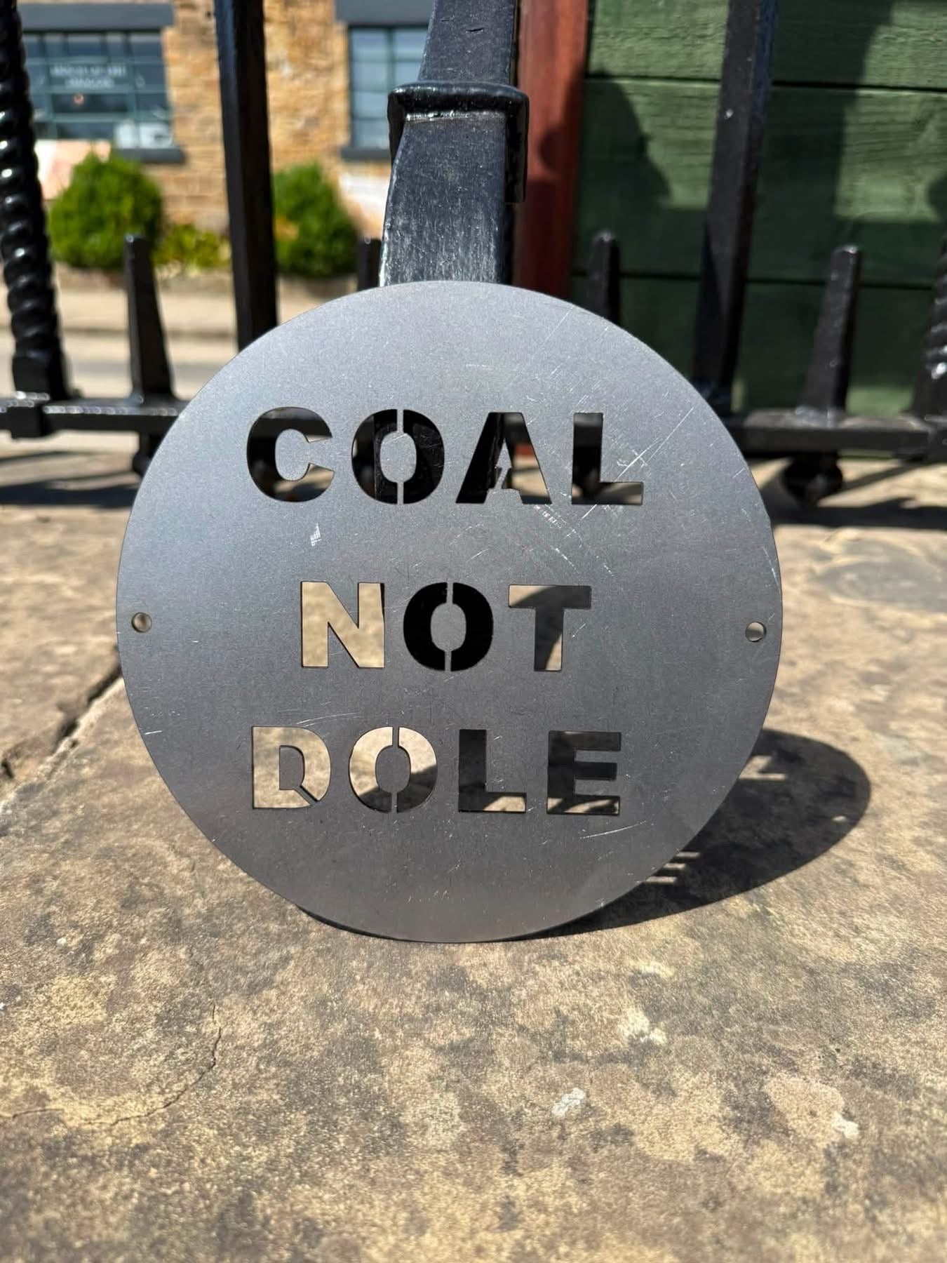 A coal not dole sign from Fig and Rose.