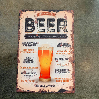 A Order A Beer Metal Sign available to buy from Fig and Rose Home.