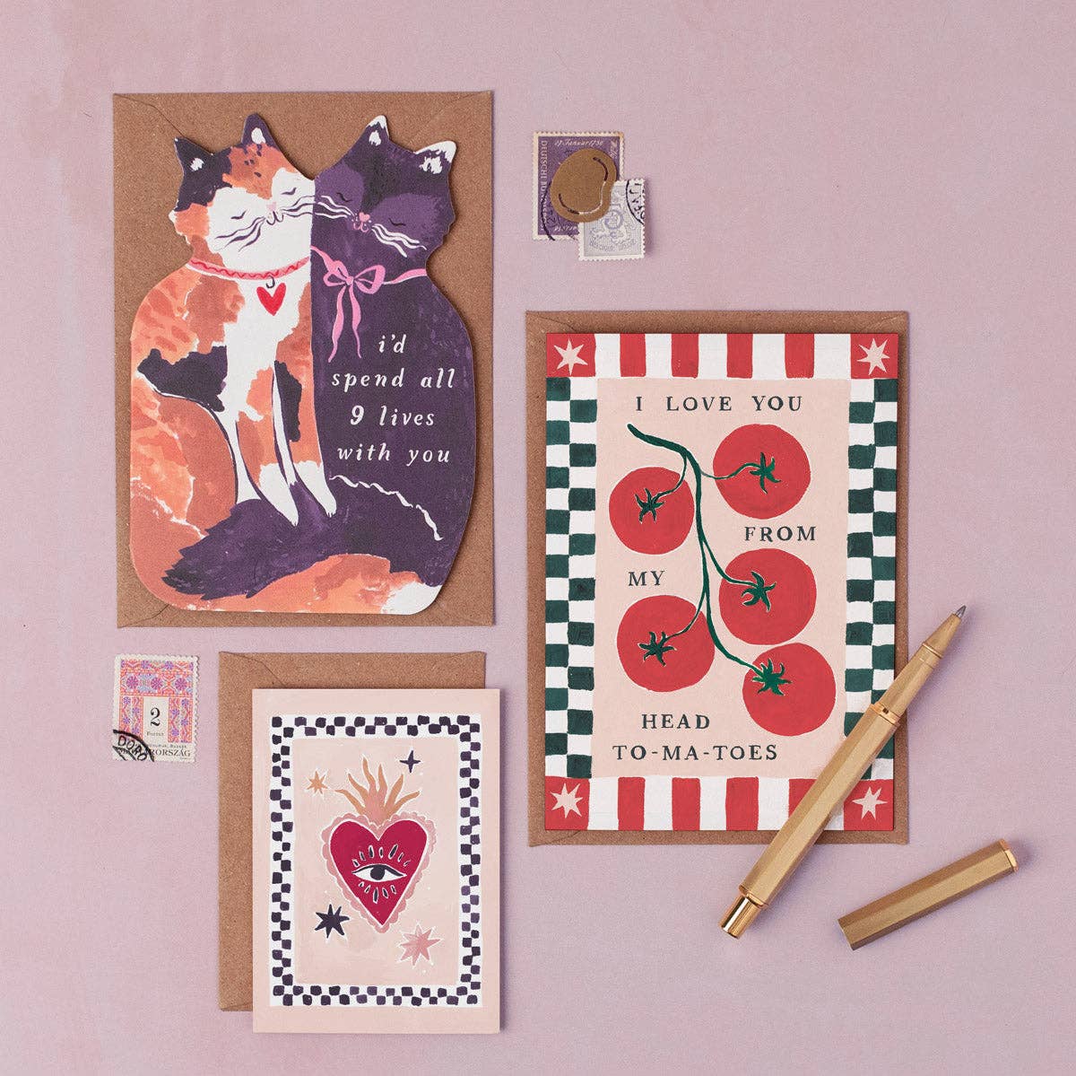 A Tomatoes Love Card available to buy from Fig and Rose Home.