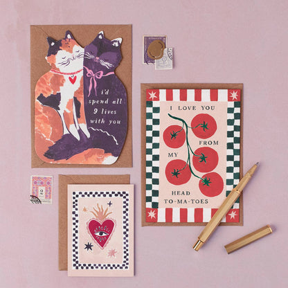 A Tomatoes Love Card available to buy from Fig and Rose Home.
