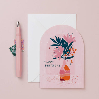 A Vase Birthday Card available to buy from Fig and Rose Home.