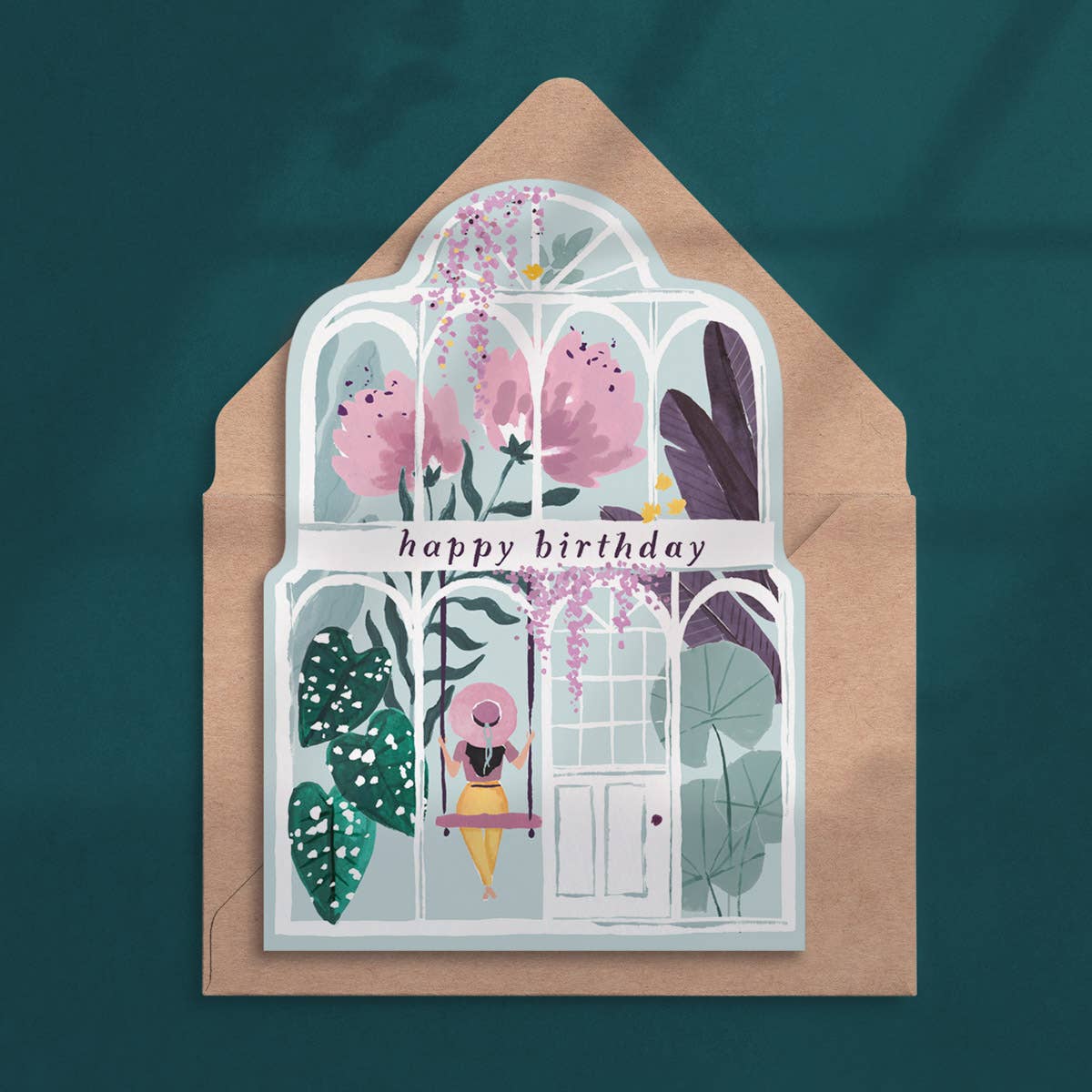 A Greenhouse Birthday Card available to buy from Fig and Rose Home.