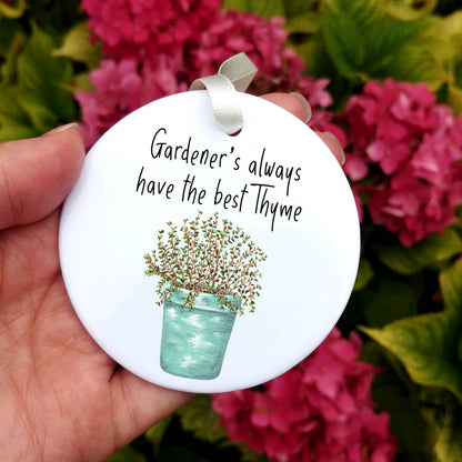 A Gardener's Always Have the Best Thyme Ceramic Decoration available to buy from Fig and Rose Home.