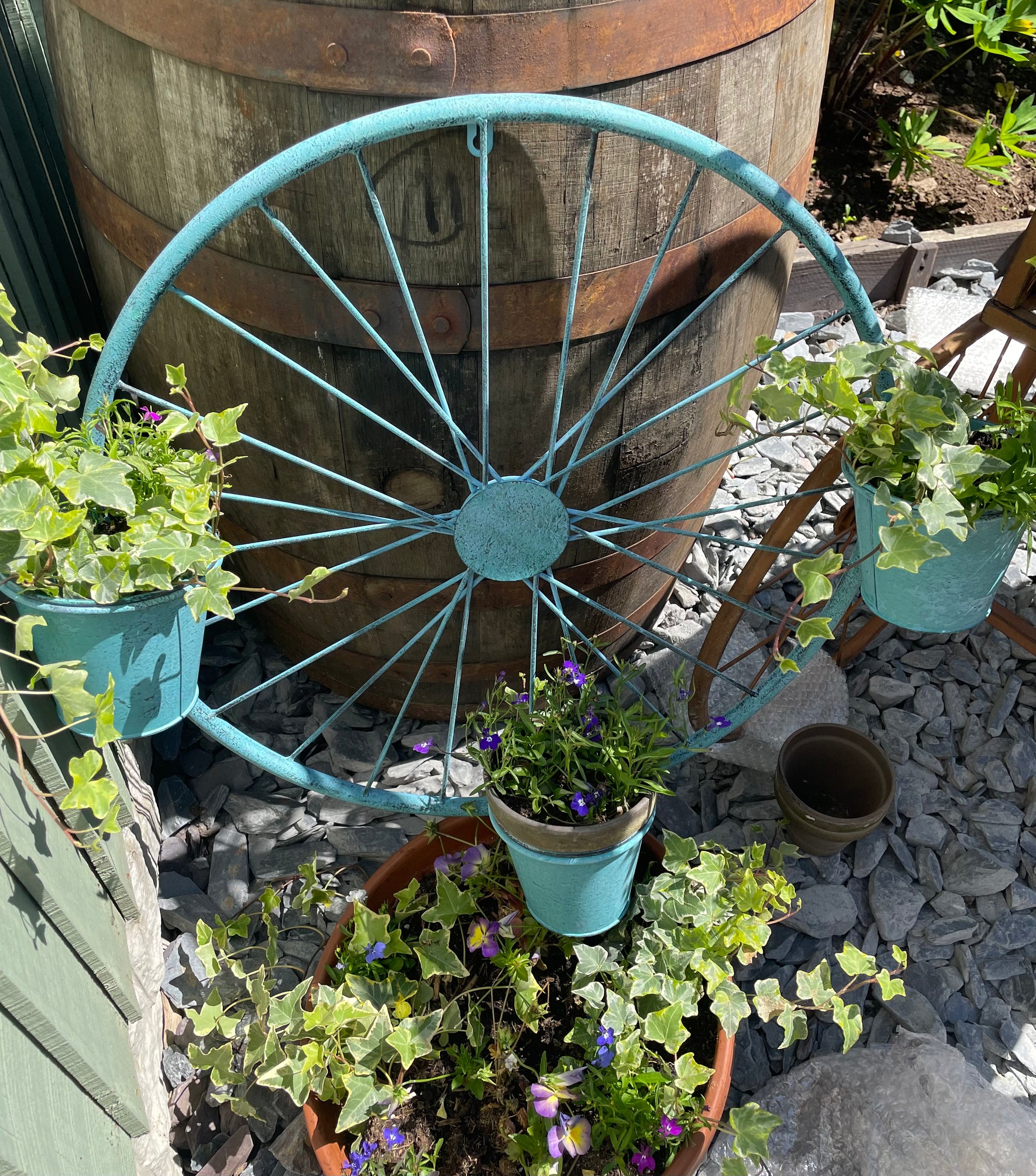 Bicycle Wheel Planter from Fig and Rose