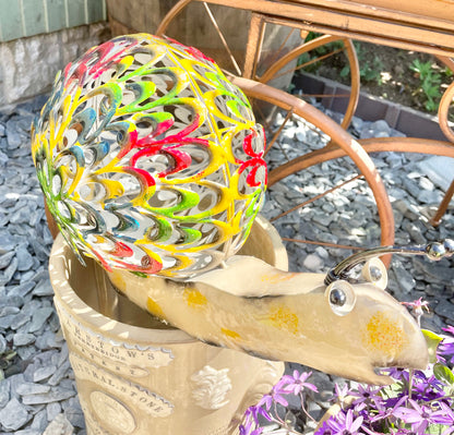 Snail Garden Ornament from Fig and Rose