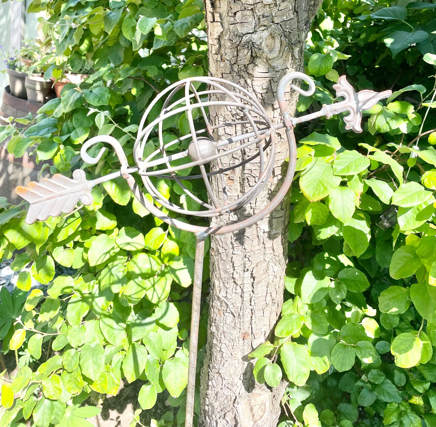 Armillary Garden Stake from Fig and Rose