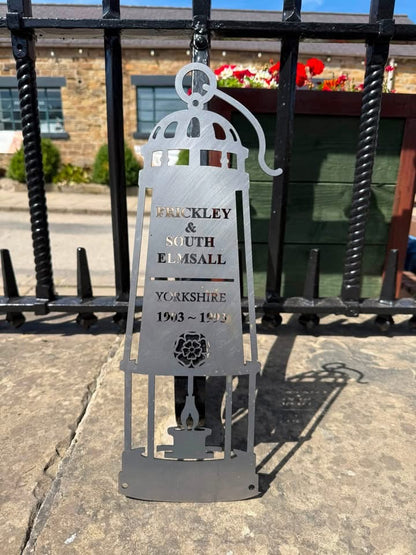 Frickley and South Elmsall colliery miners lamp sign from Fig and Rose.