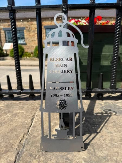 Elsecar main colliery miners lamp sign from Fig and Rose.