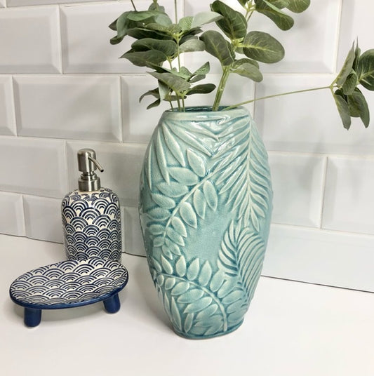 Aqua Blue Tropical Vase