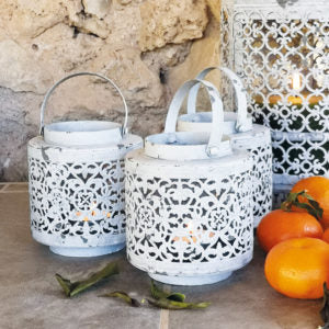 Antique White Rustic Lanterns