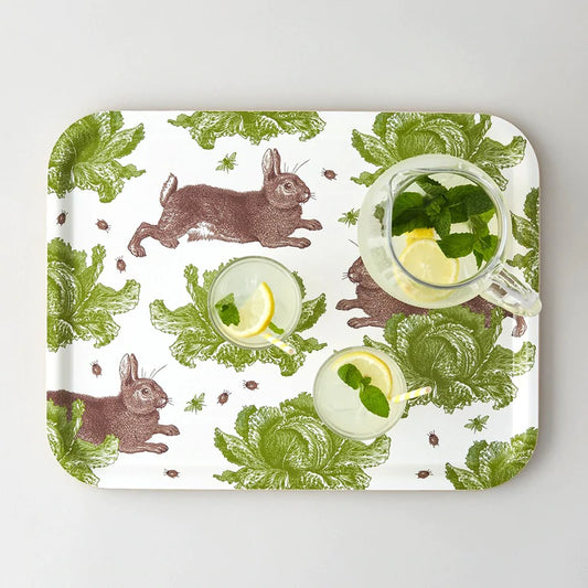 Thornback & Peel Rectangular Tray - Rabbit & Cabbage from Fig and Rose