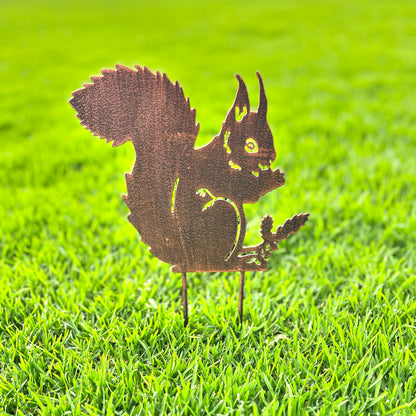 Squirrel Garden Stake from Fig and Rose