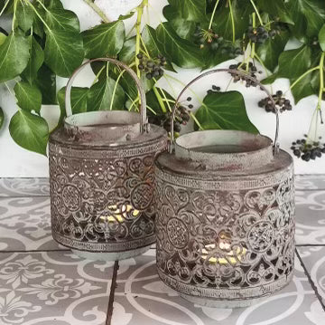 Antique White Rustic Lanterns