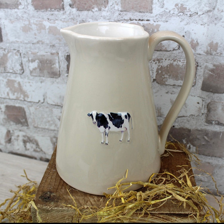 Embossed Stoneware Cow Jugfrom Fig and Rose