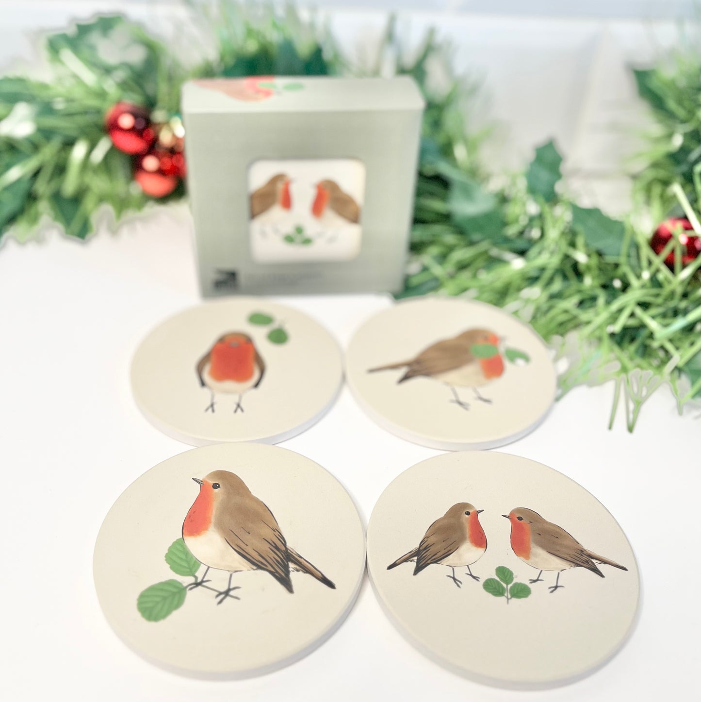 RSPB Robin Coasters - Set of four