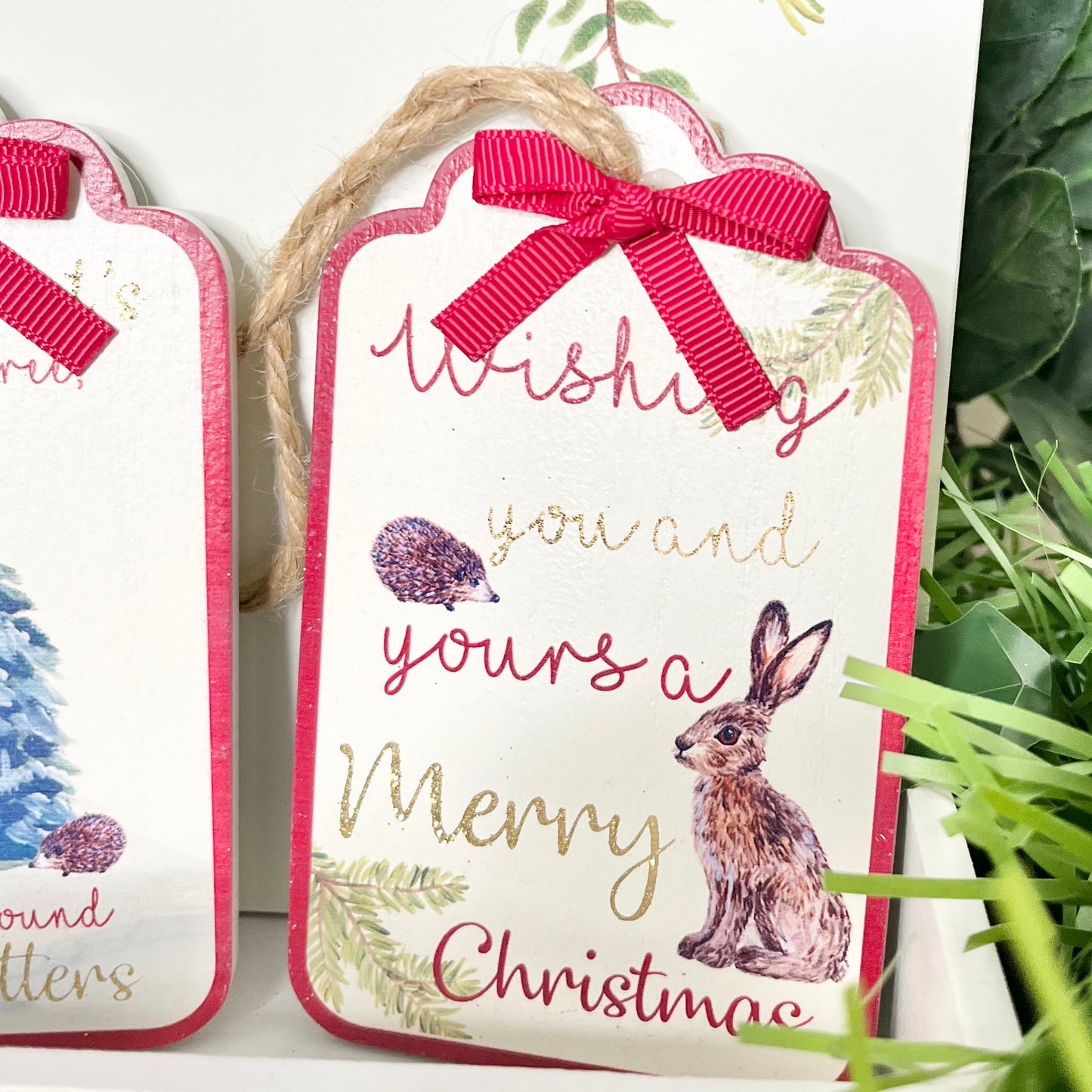 Christmas Hare Decorations with Quotes