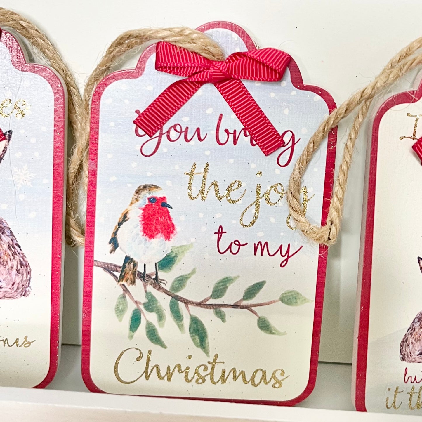 Christmas Hare Decorations with Quotes