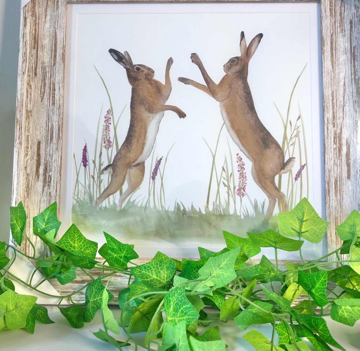Hare Picture | Framed Picture of Hares | Boxing Hares