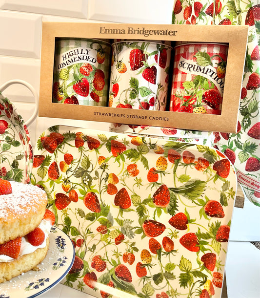 Emma Bridgewater |  Strawberries | Set of Three Caddies