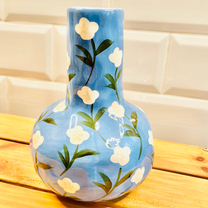 Blue Flowered Vase from Fig and Rose