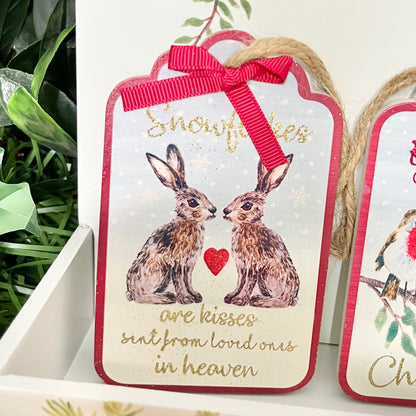 Christmas Hare Decorations with Quotes