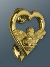 Brass Heart with Bee Door Knocker from Fig and Rose