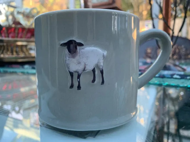 Sheep Mug | Stoneware Mug | Embossed Sheep Mug | Cream Mug