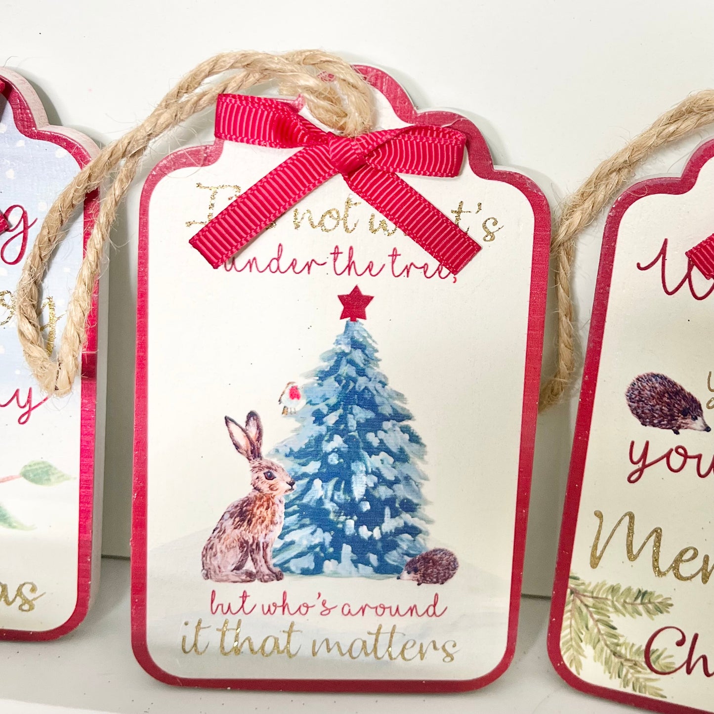 Christmas Hare Decorations with Quotes